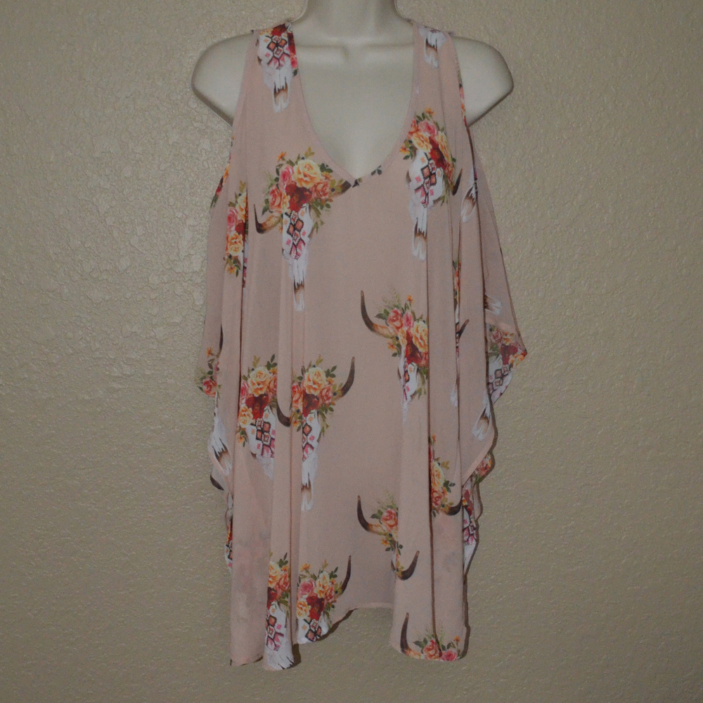 Show Me Your MuMu Floral Blouse in Pink and Orange